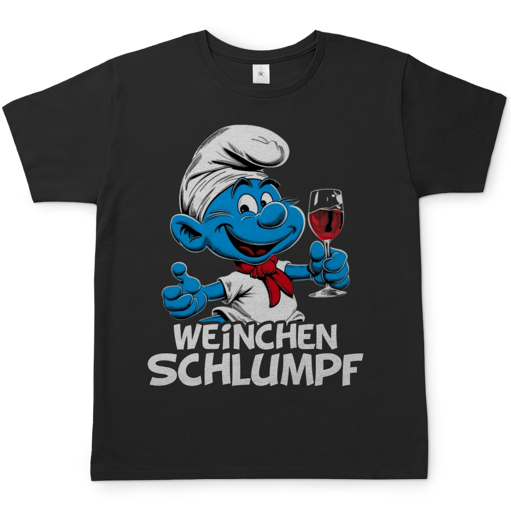 Weinchen Schlumpf Grafik - Herren Shirt Black