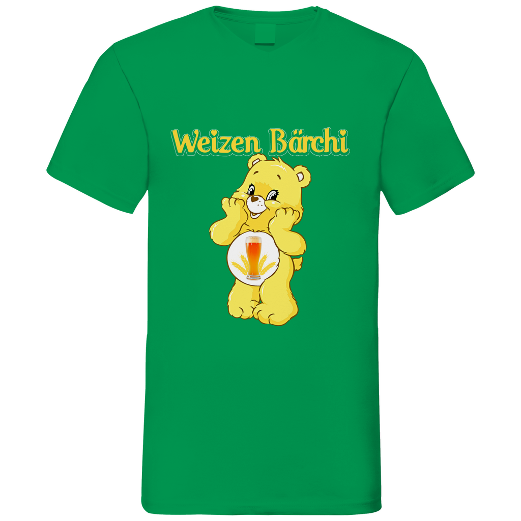 Weizen Bärchi - Glücksbärchi - Herren V-Neck Shirt Kelly Green