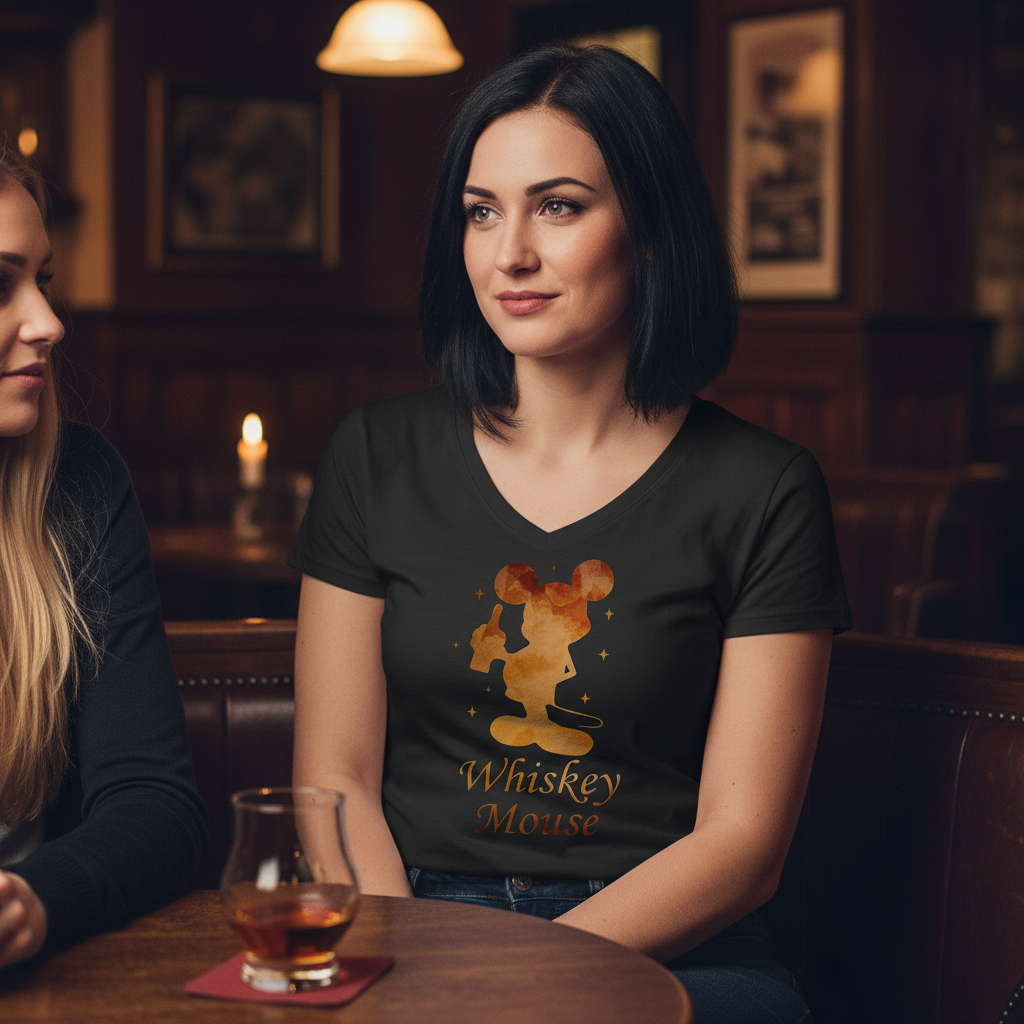 Whiskey Mouse - Prinzessin Aquarell - V-Neck Damenshirt
