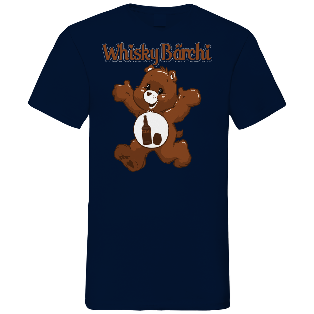 Whisky Bärchi - Glücksbärchi - Herren V-Neck Shirt Navy