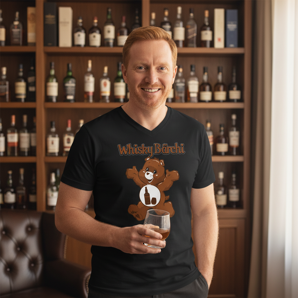 Whisky Bärchi - Glücksbärchi - Herren V-Neck Shirt