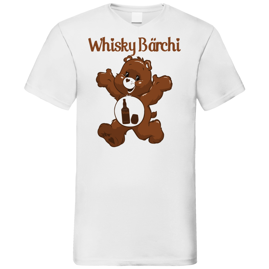 Whisky Bärchi - Glücksbärchi - Herren V-Neck Shirt White