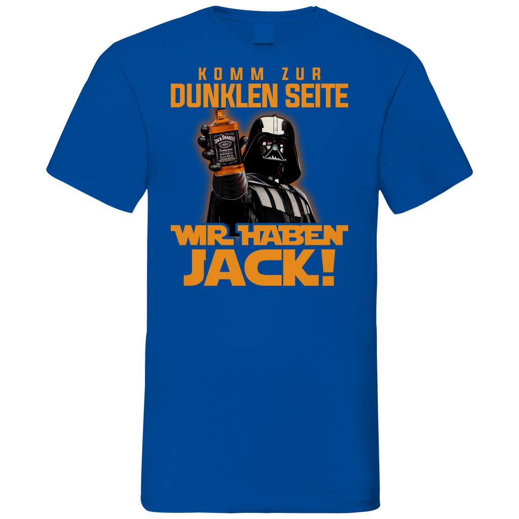 Komm zur dunklen Seite wir haben Jack Darth Vader - Herren V-Neck Shirt Royal Blue
