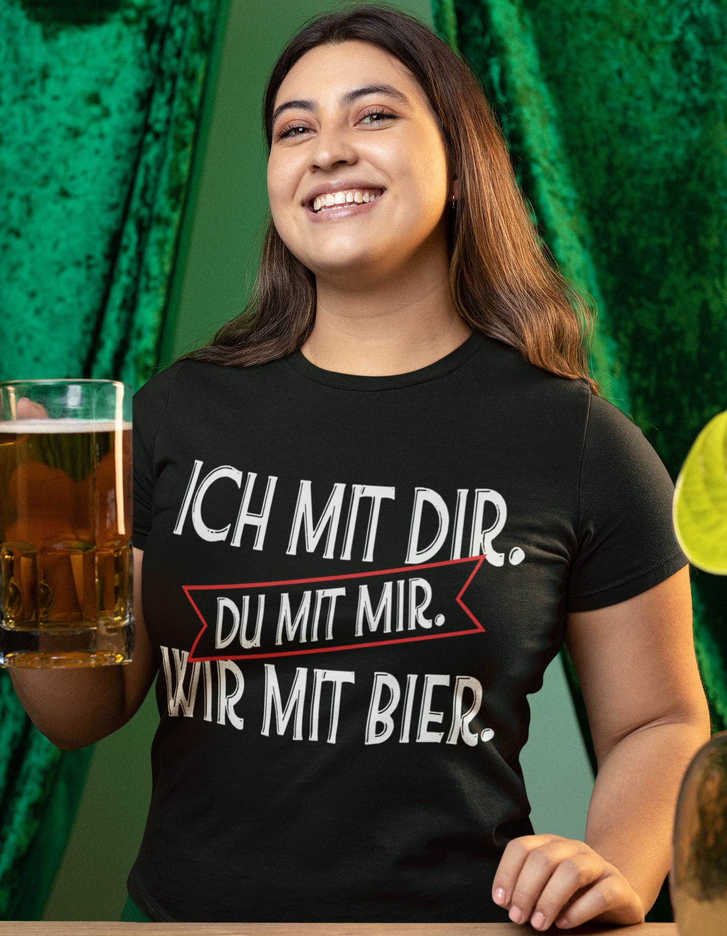 Ich mit dir. Du mit mir. Wir mit Bier. - Damenshirt