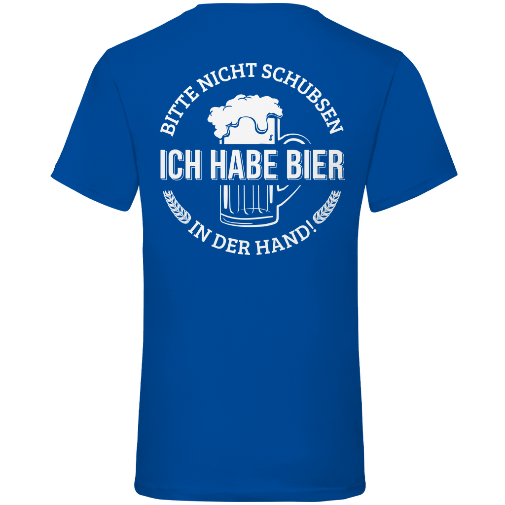 Bitte nicht schubsen - Herren V-Neck Shirt Royal Blue