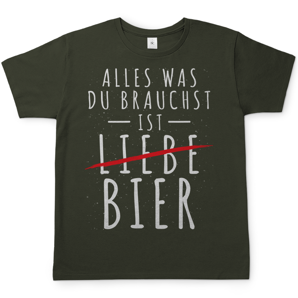 Alles was du brauchst ist Bier - Herren Shirt Urban Khaki