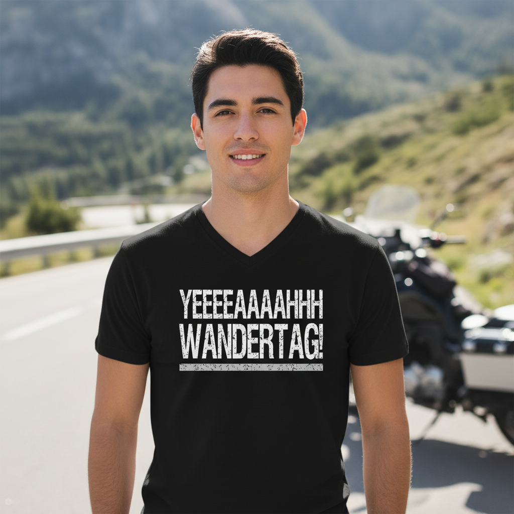 YEEEAH Wandertag! - Herren V-Neck Shirt
