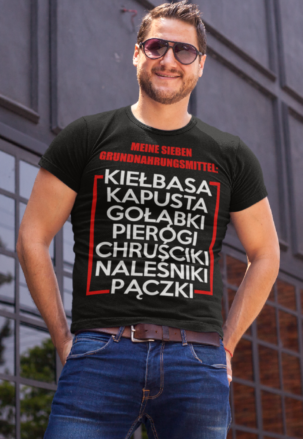 Polnische Küche Shirt Männer – Meine sieben Grundnahrungsmittel mit Stolz tragen