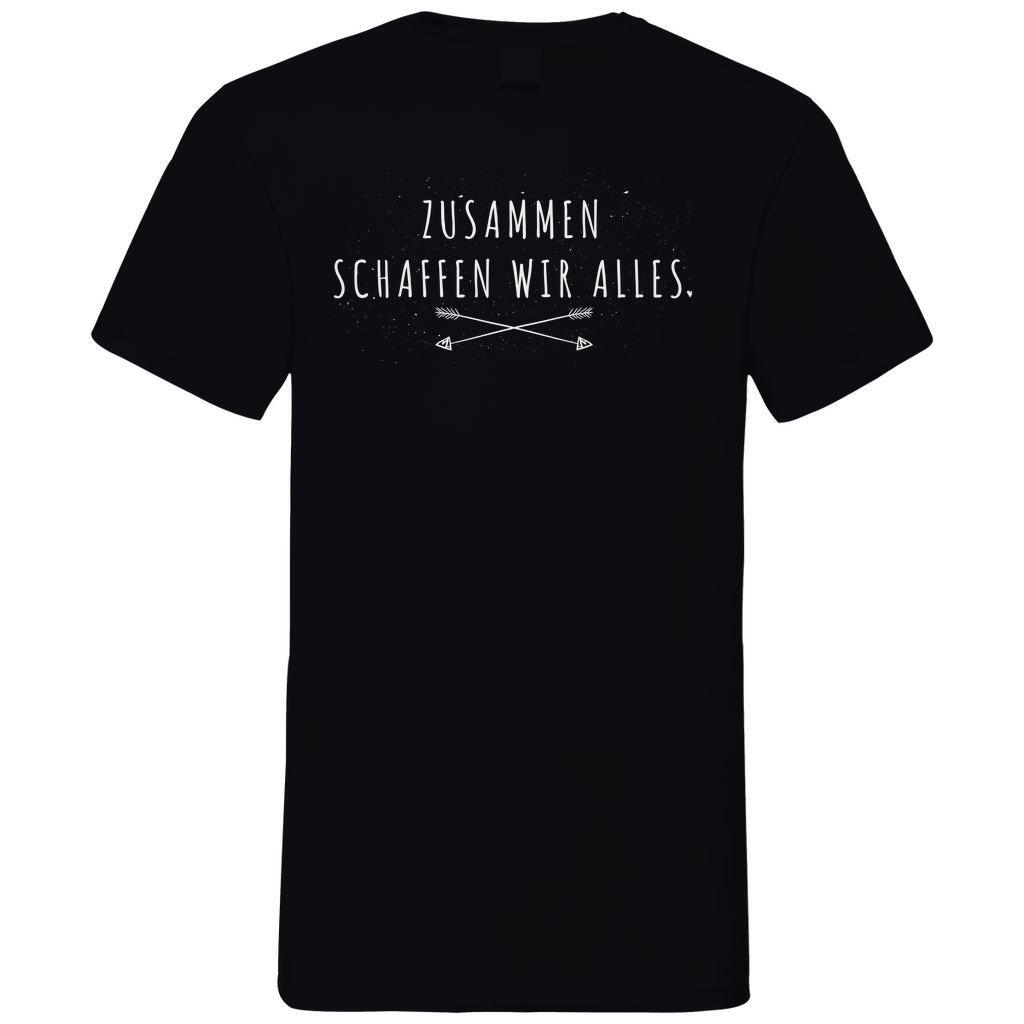 Zusammen schaffen wir alles - Herren V-Neck Shirt Black