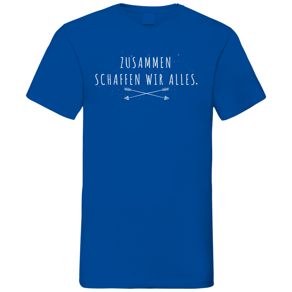 Zusammen schaffen wir alles - Herren V-Neck Shirt Royal Blue