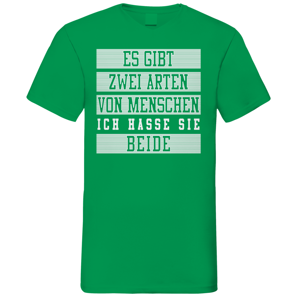 Es gibt zwei Arten von Menschen - Herren V-Neck Shirt Kelly Green