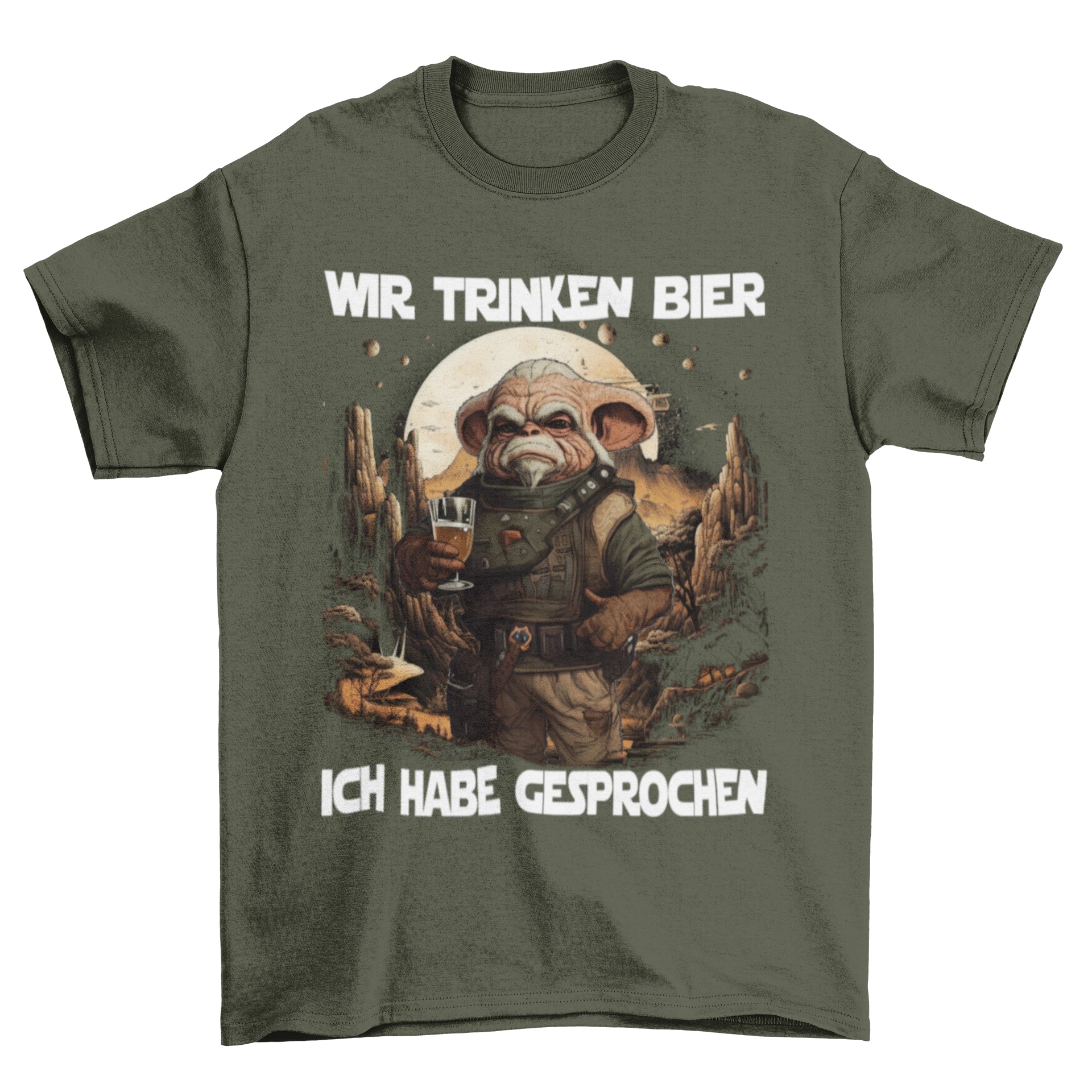 Wir trinken Bier ich habe gesprochen - Mandalorian - Herren Shirt Urban Khaki