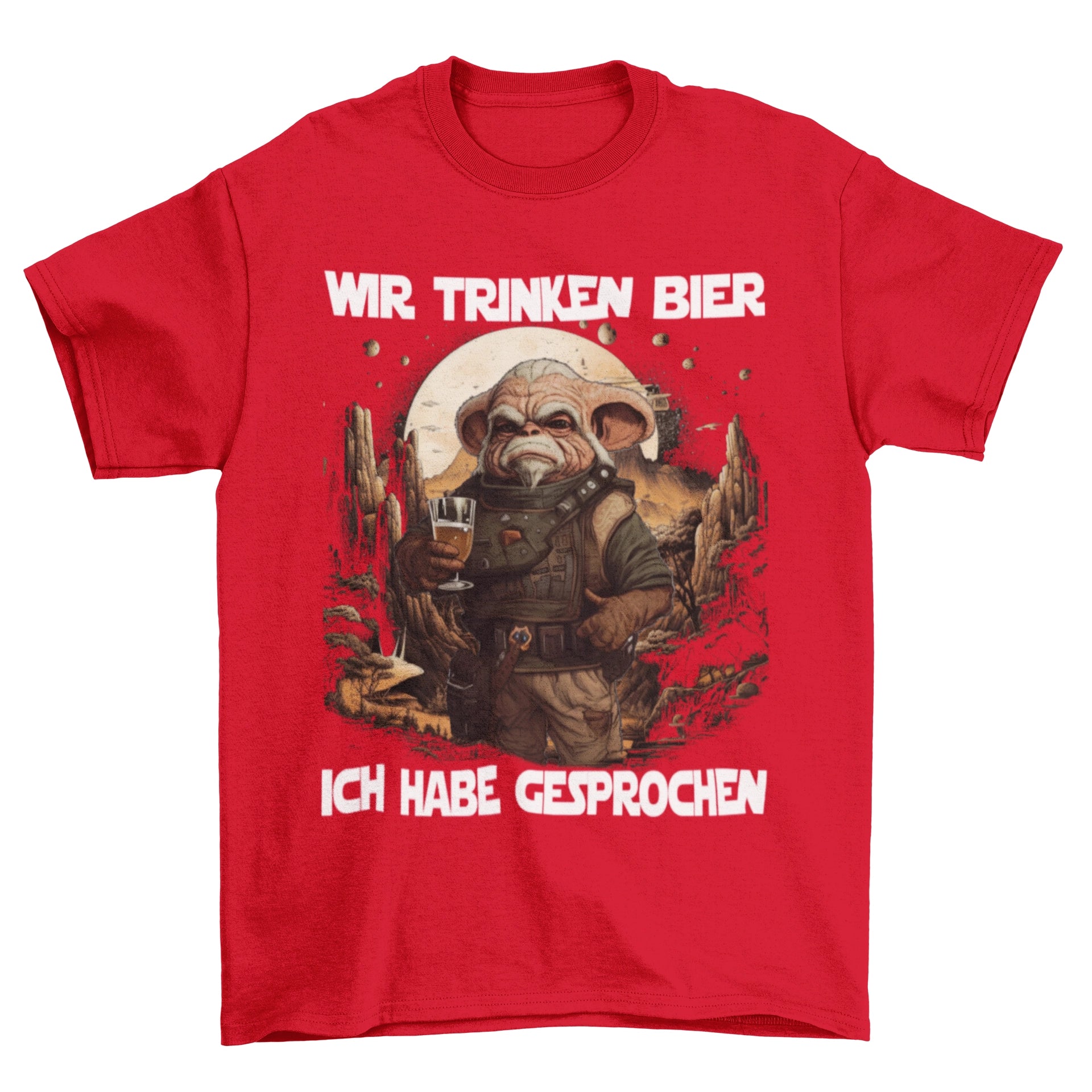 Wir trinken Bier ich habe gesprochen - Mandalorian - Herren Shirt Red