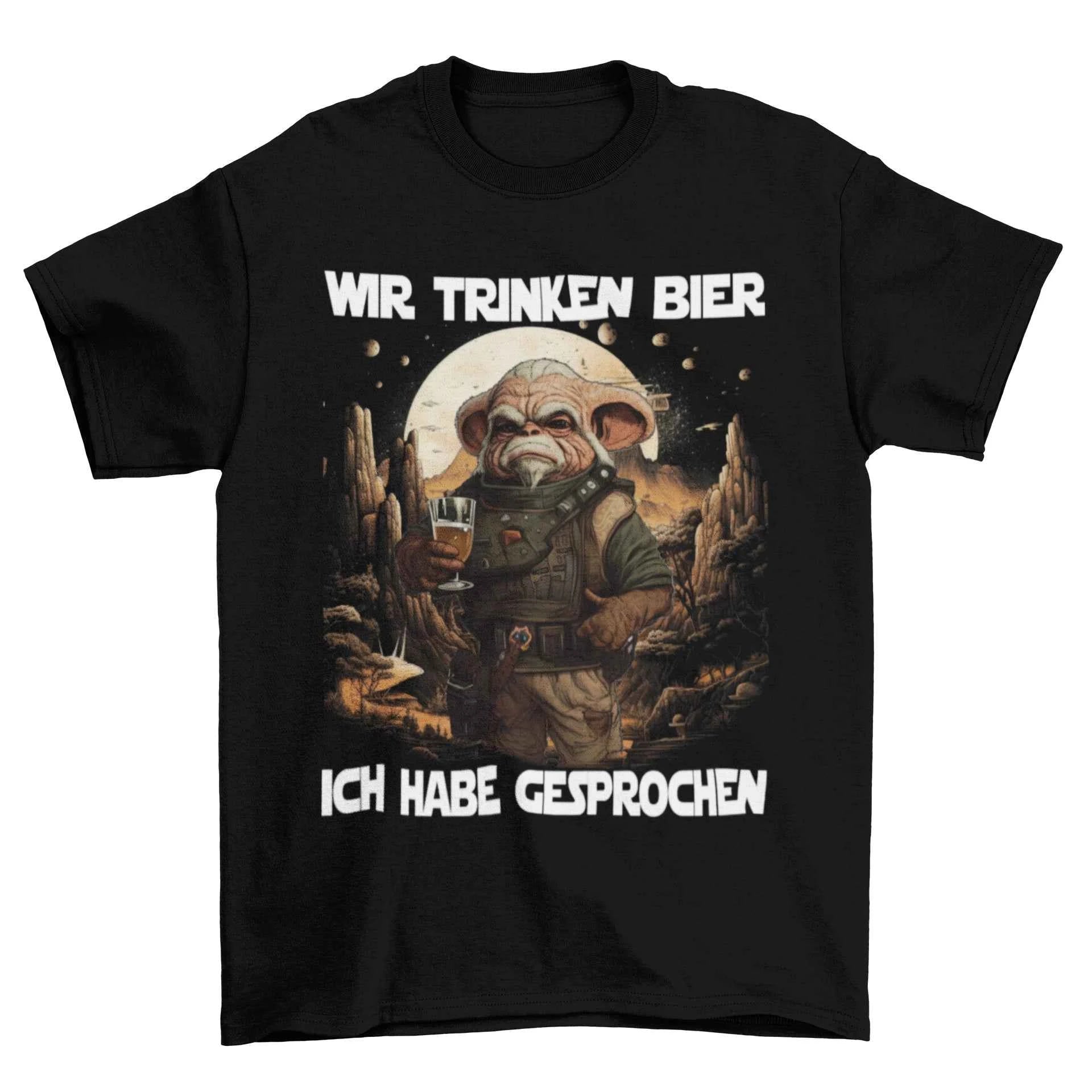 Wir trinken Bier ich habe gesprochen - Mandalorian - Herren Shirt Black