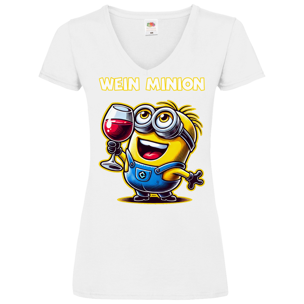 Wein Minion - V-Neck Damenshirt