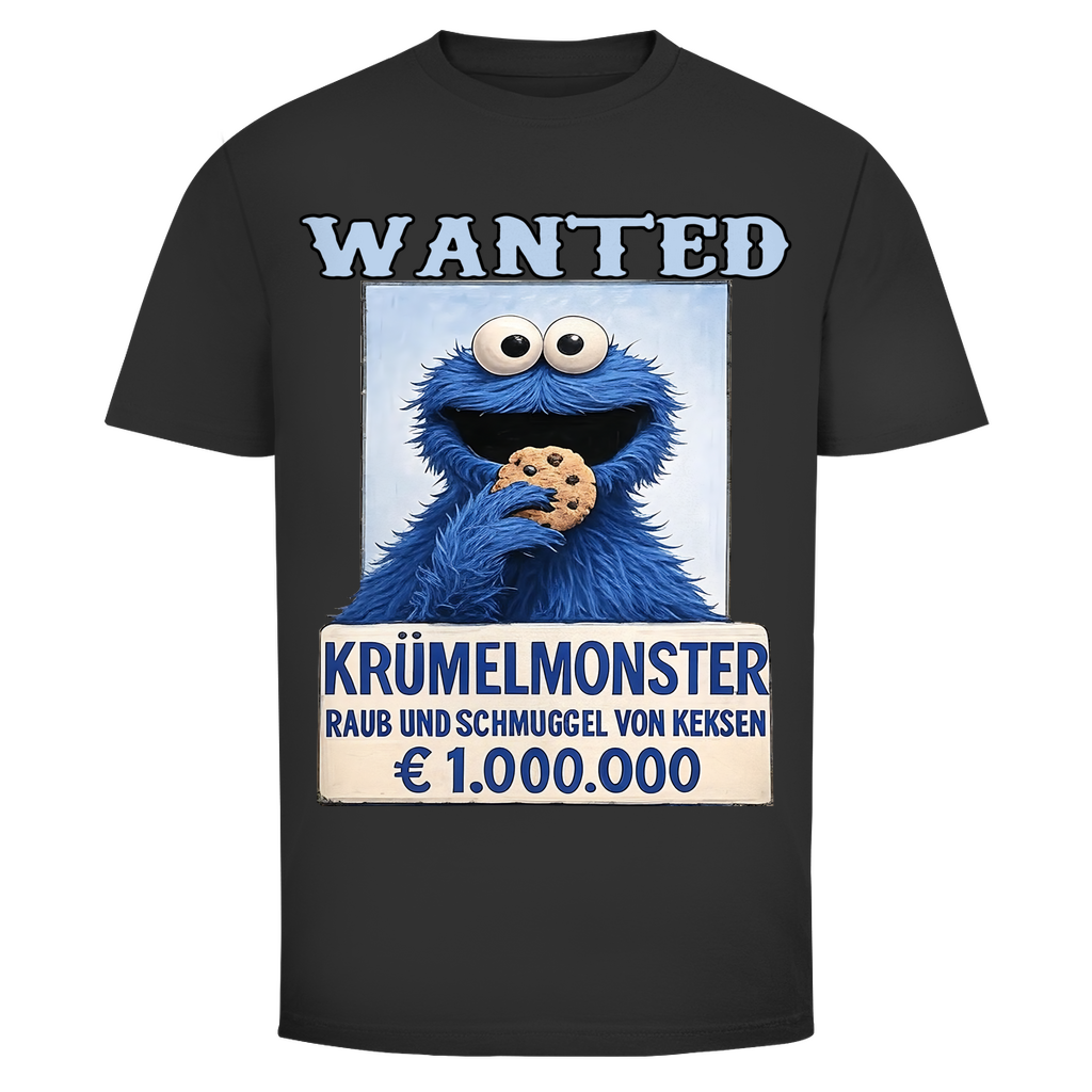 Wanted Krümelmonster Raub und Schmuggel von Keksen - Herren T-Shirt Black