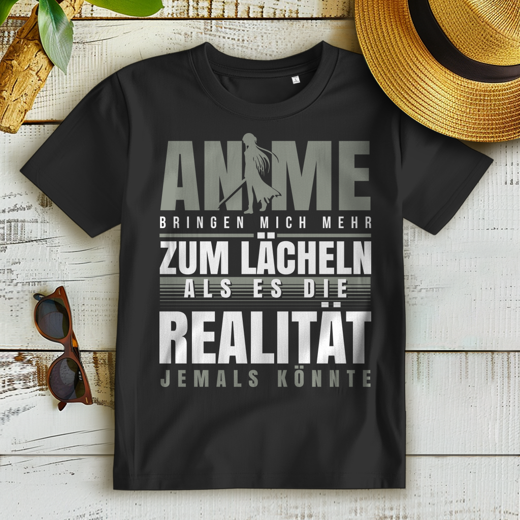 Damen T-Shirt Anime – Anime macht glücklicher als das echte Leben