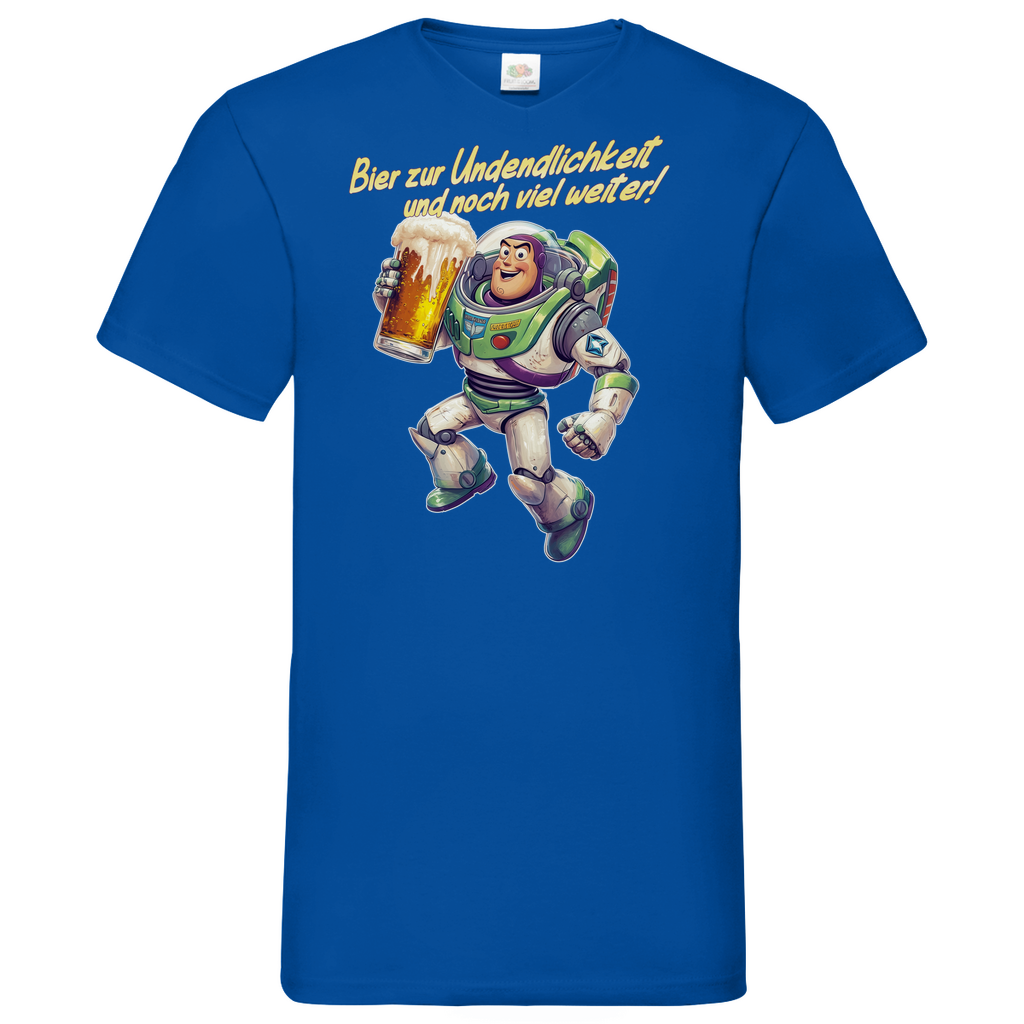Bier zur Unendlichkeit und noch viel weiter - Buzz Lightyear Toy Story - Herren V-Neck Shirt Royal Blue