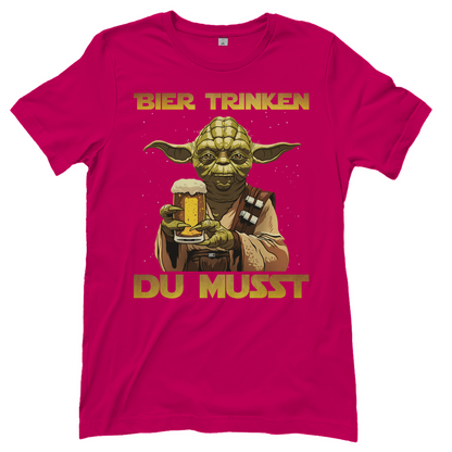 Bier trinken du musst - Yoda Star Wars - Damenshirt Sorbet