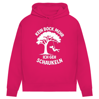 Damen Premium Bio Hoodie Kein Bock Mehr Ich Geh Schaukeln Magenta Pink