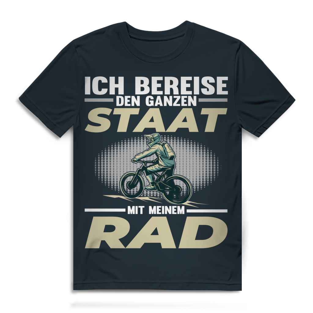 Lustiges Herren Bio T-Shirt Ich bereise den ganzen Staat mit meinem Rad Spruch