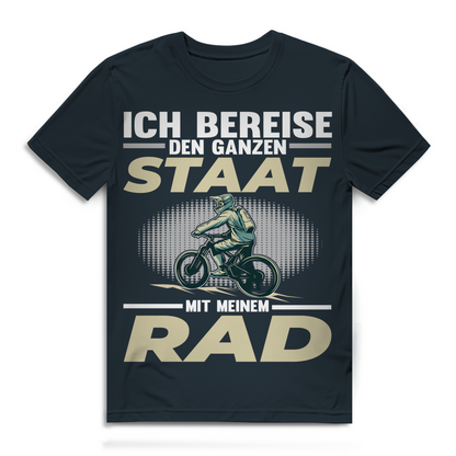 Lustiges Herren Bio T-Shirt Ich bereise den ganzen Staat mit meinem Rad Spruch