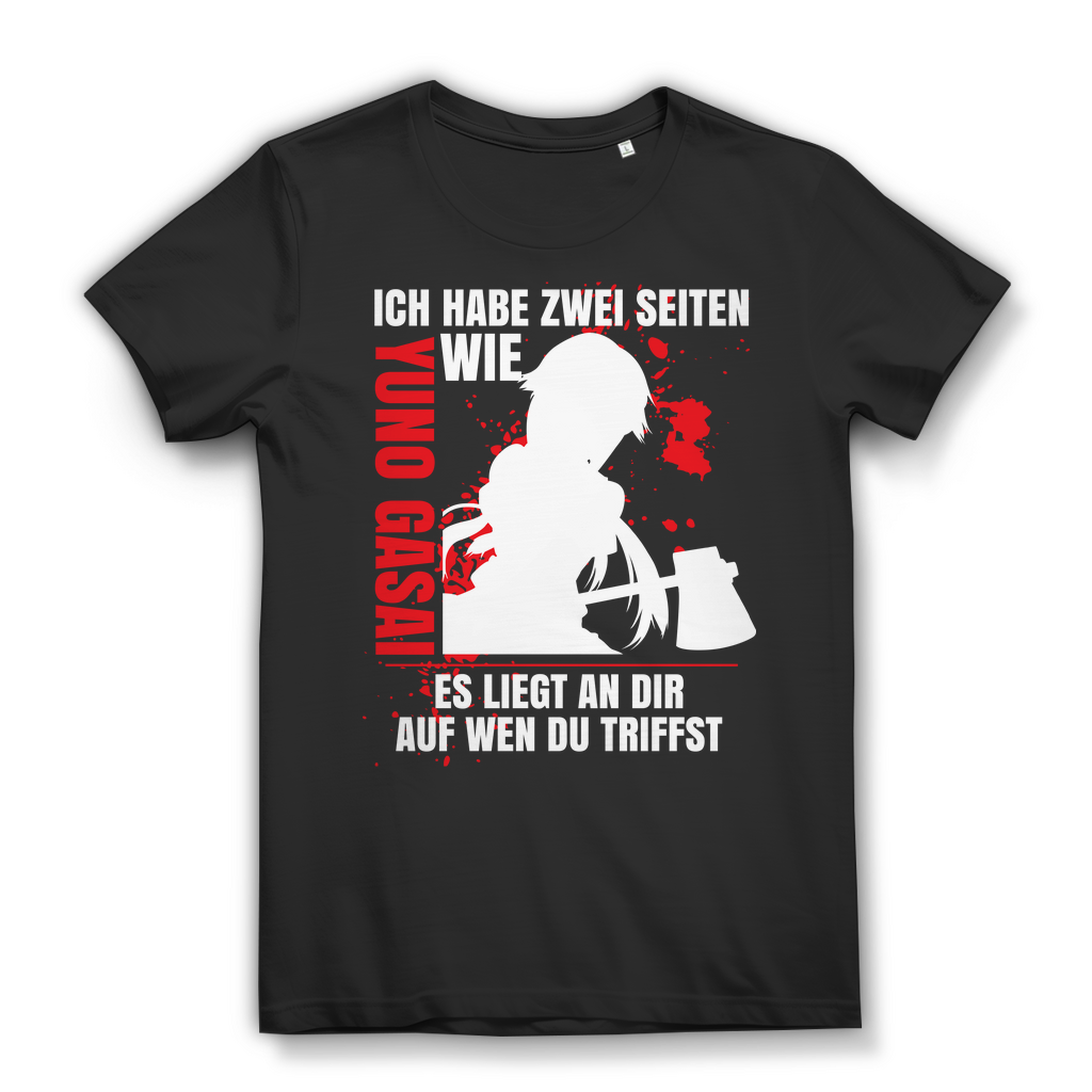 Mirai Nikki Yuno Gasai T-Shirt Damen – Zwei Seiten, es liegt an dir wen du triffst Black