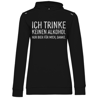 Ich trinke keinen Alkohol nur Bier für mich danke - Damen Hoodie Black