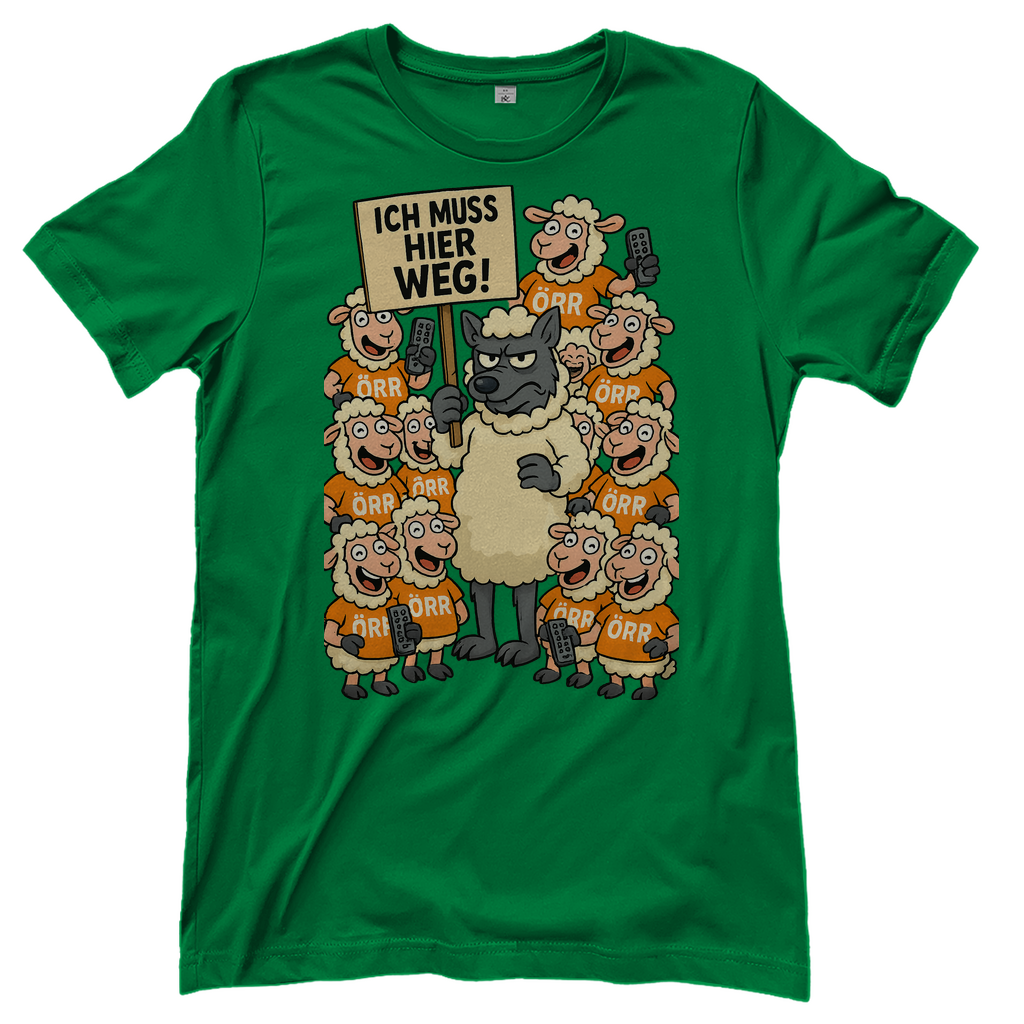 Wolf unter Schlafschafen ich muss hier weg - Damen T-Shirt Kelly Green