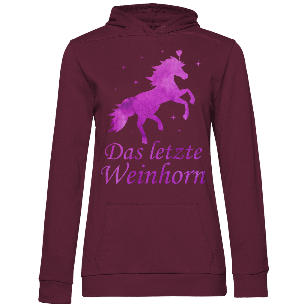 Das letzte Weinhorn - Prinzessin Aquarell - Damen Hoodie Wine