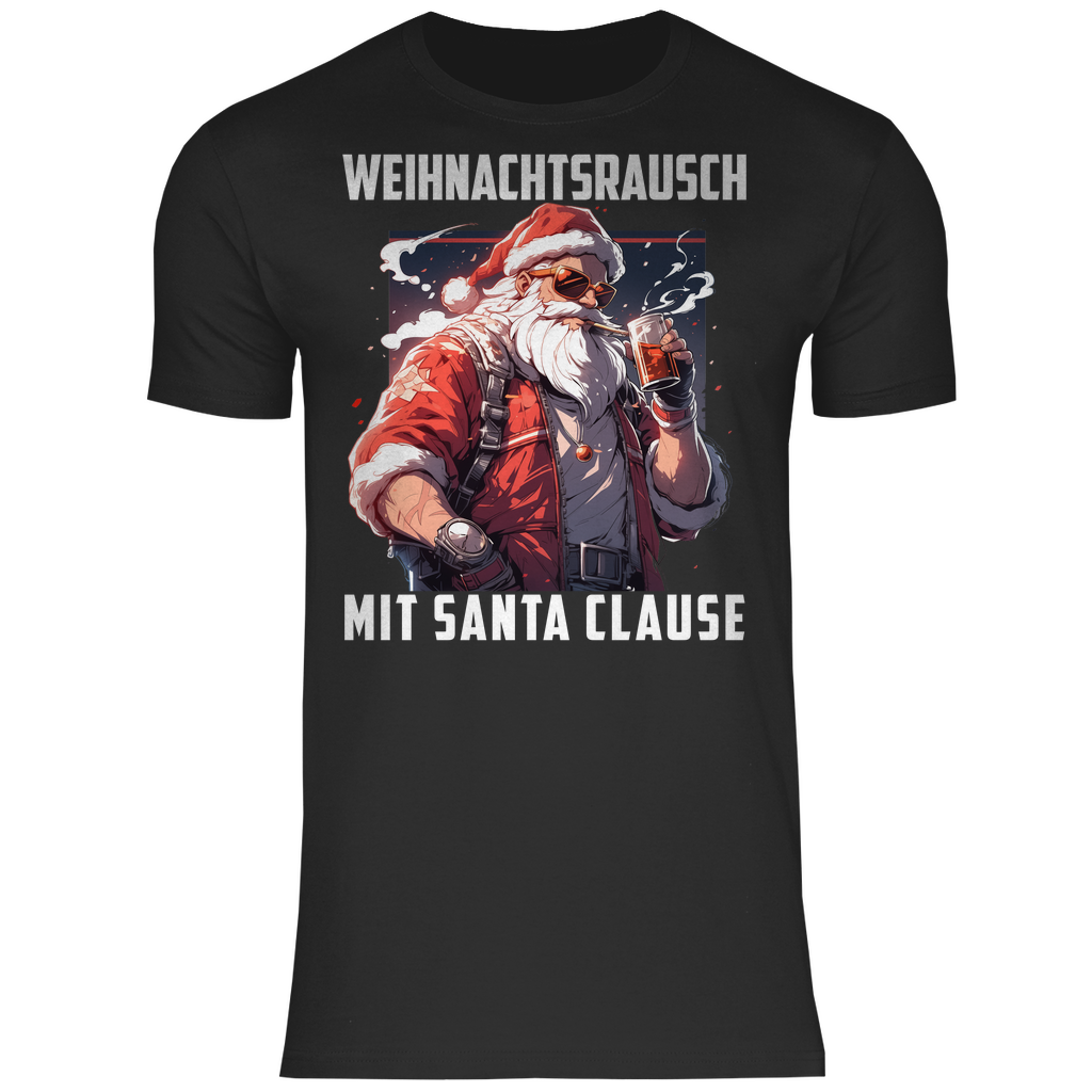 Weihnachtsrausch mit Santa Clause - Herren Shirt Black