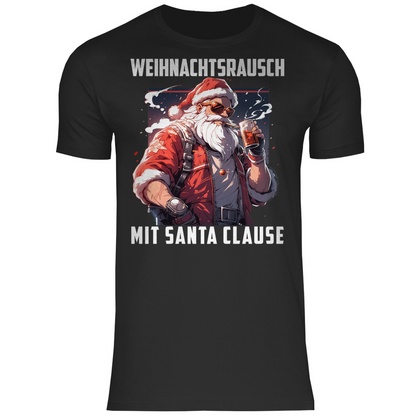 Weihnachtsrausch mit Santa Clause - Herren Shirt Black