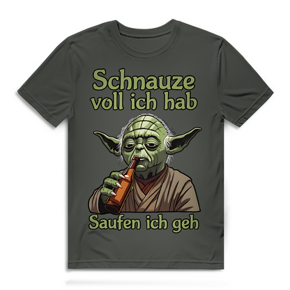 Herren Premium Bio T-Shirt Yoda Schnauze Voll Ich Hab Saufen Ich Geh Millennial Khaki
