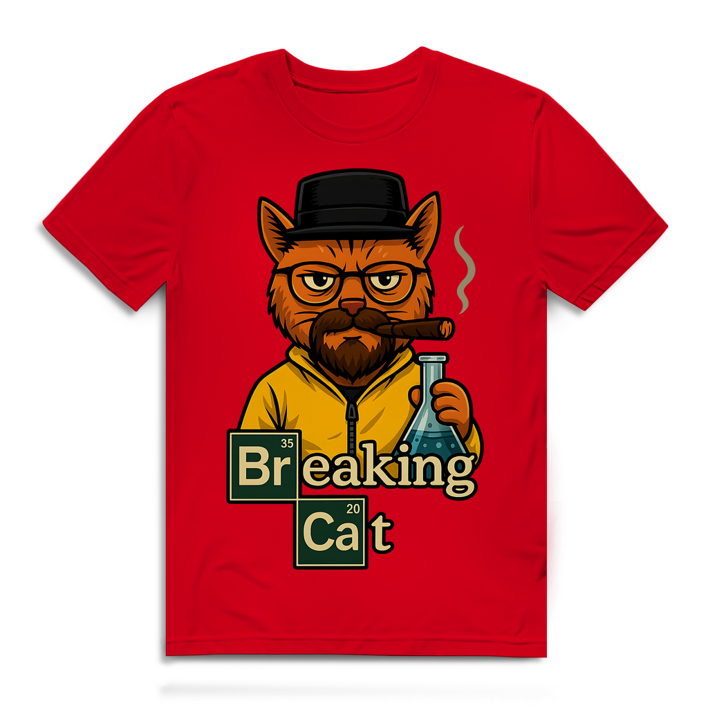 Breaking Bad Breaking Cat Katze - Herren Premium Bio T-Shirt Red