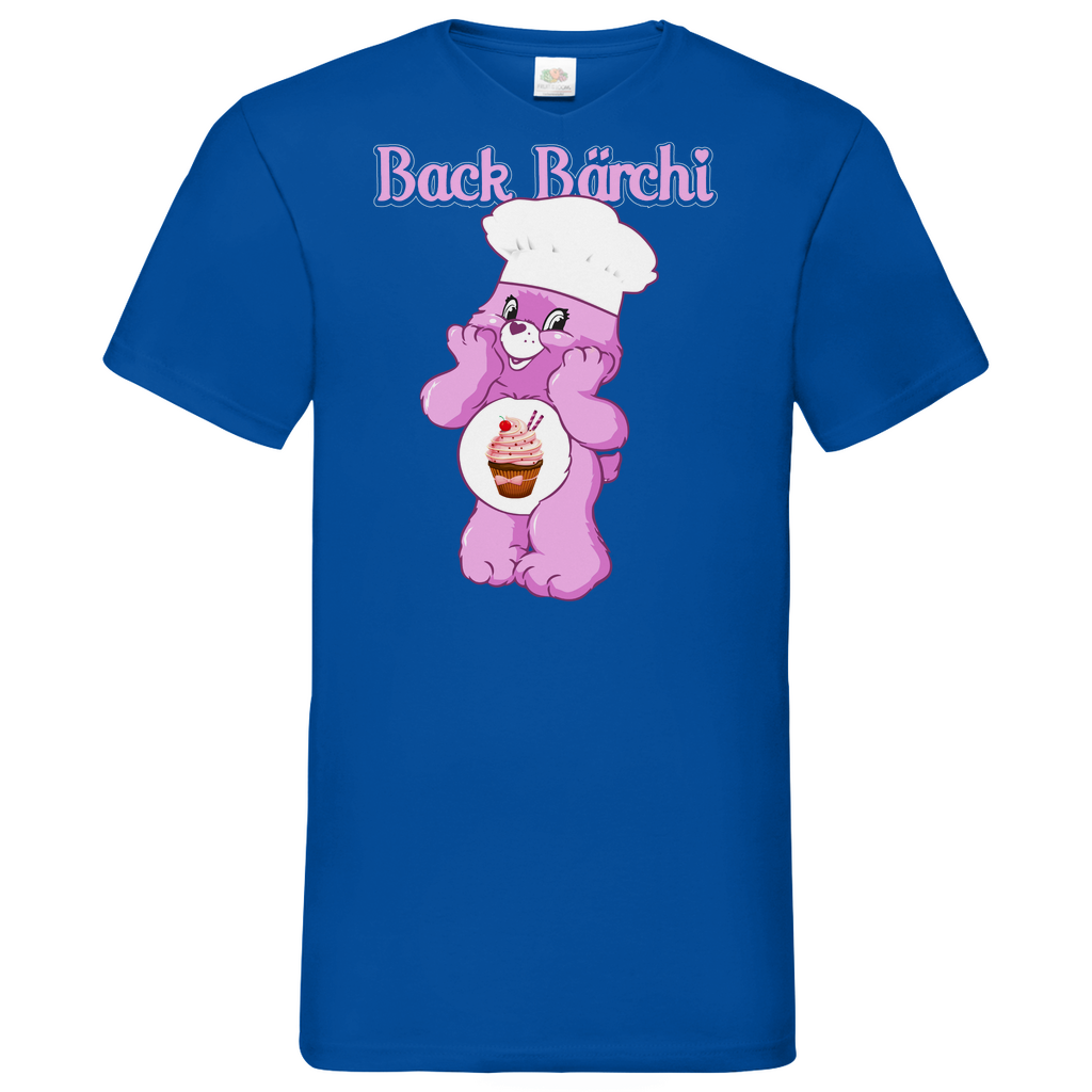 Back Bärchi - Glücksbärchi - Herren V-Neck Shirt Royal Blue