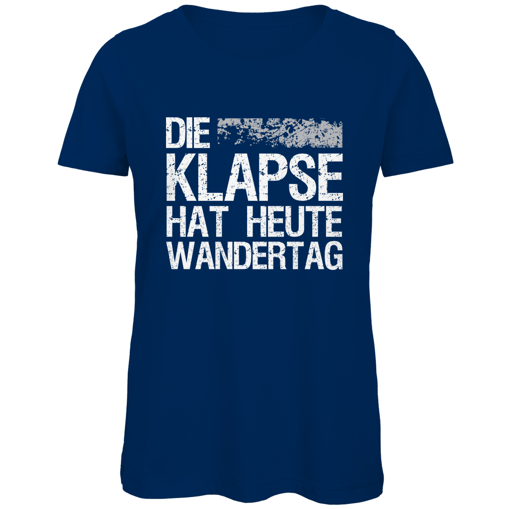 Die Klapse hat heute Wandertag - Damen Premium Bio T-Shirt Navy