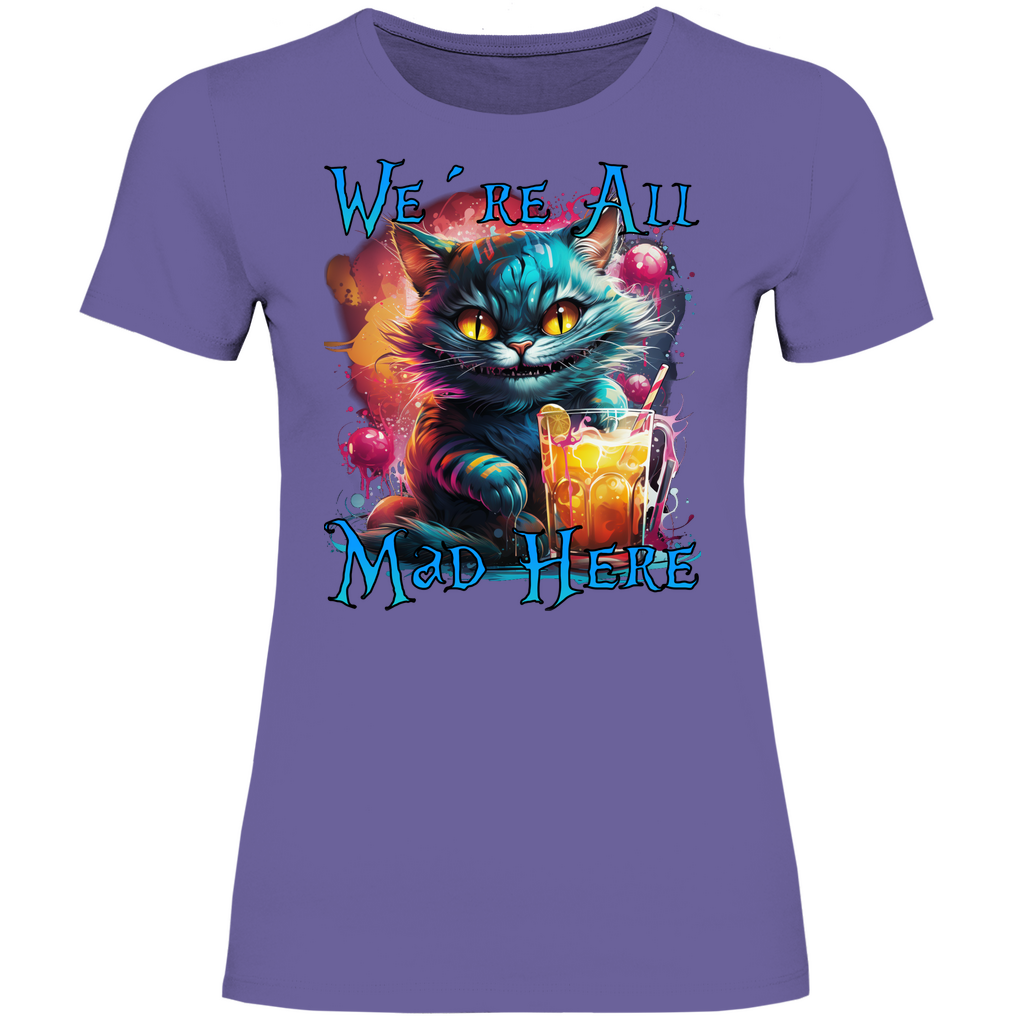 We´re All Mad Here Grinsekatze - Damenshirt Millennial Lilac