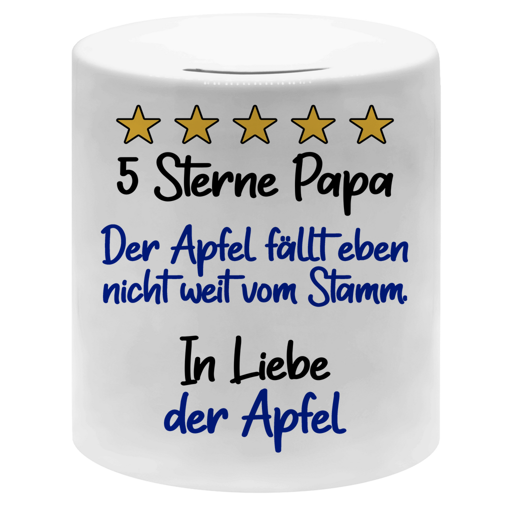 5 Sterne Papa in liebe der Apfel - Sparbüchse Money Box