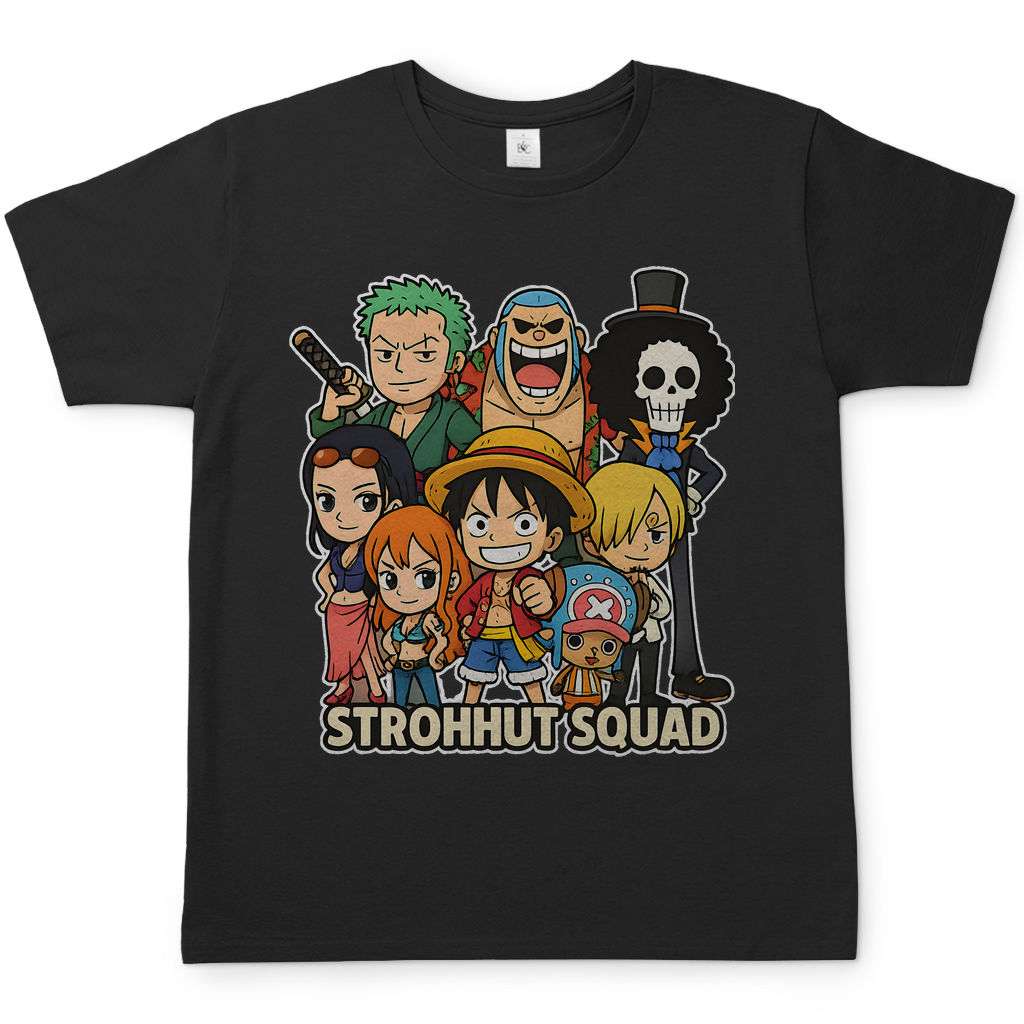 One Piece Strohhut Squad - Herren T-Shirt Black