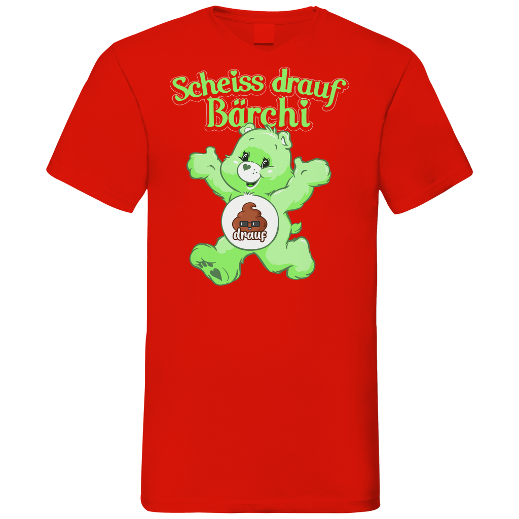 Scheiss drauf Bärchi - Glücksbärchi - Herren V-Neck Shirt Red