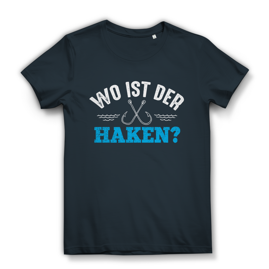 Damen T-Shirt Angeln – Wo ist der Haken? – Lustiges Fischer Funshirt Geschenk