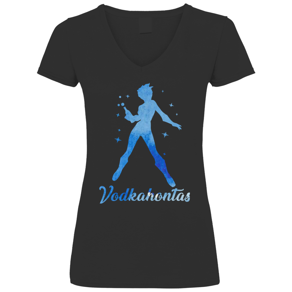 Vodkahontas - Prinzessin Aquarell - V-Neck Damenshirt Black