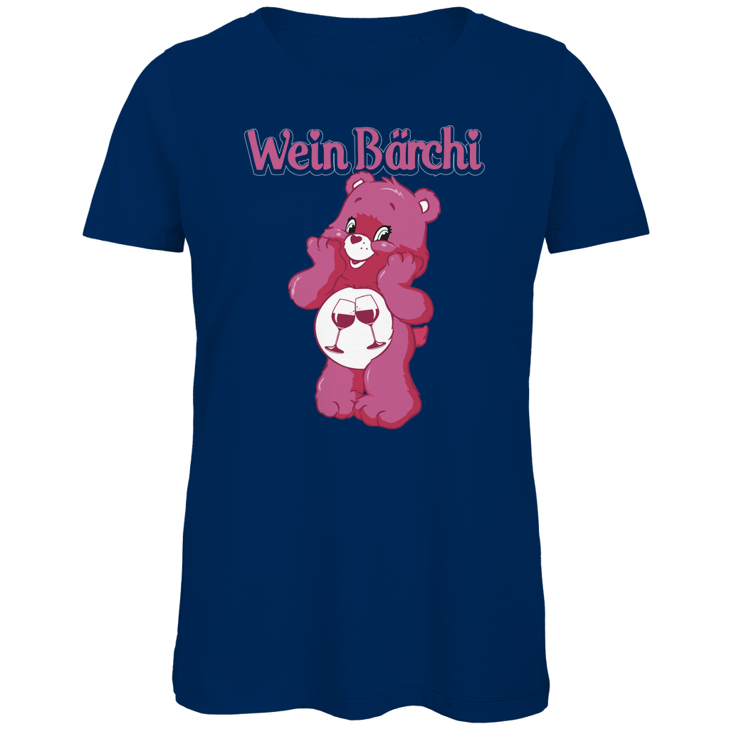 Wein Bärchi - Glücksbärchi - Damen Premium Bio T-Shirt Navy