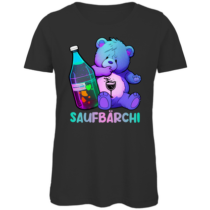 Saufbärchi - Glücksbärchi - Damen Premium Bio T-Shirt Black