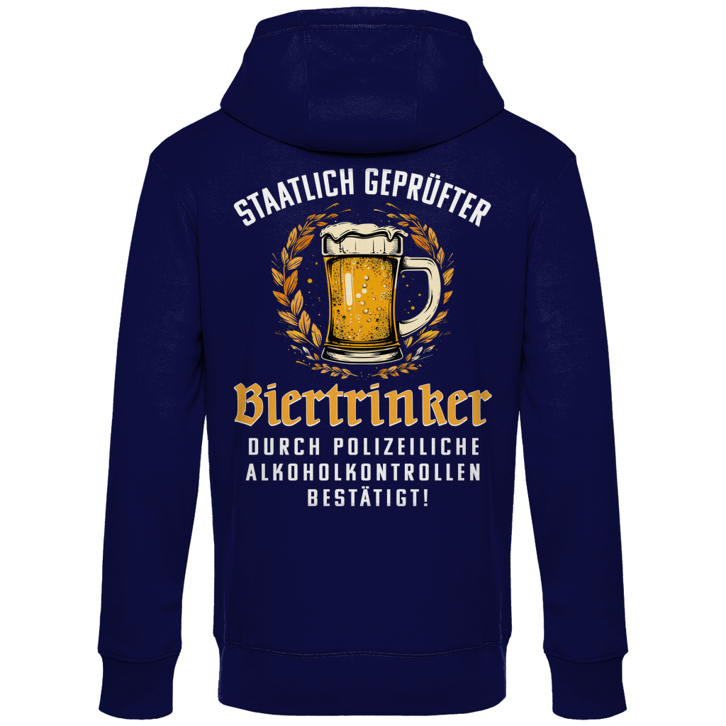 Staatlich geprüfter Biertrinker - Unisex Hoodie Navy Blue