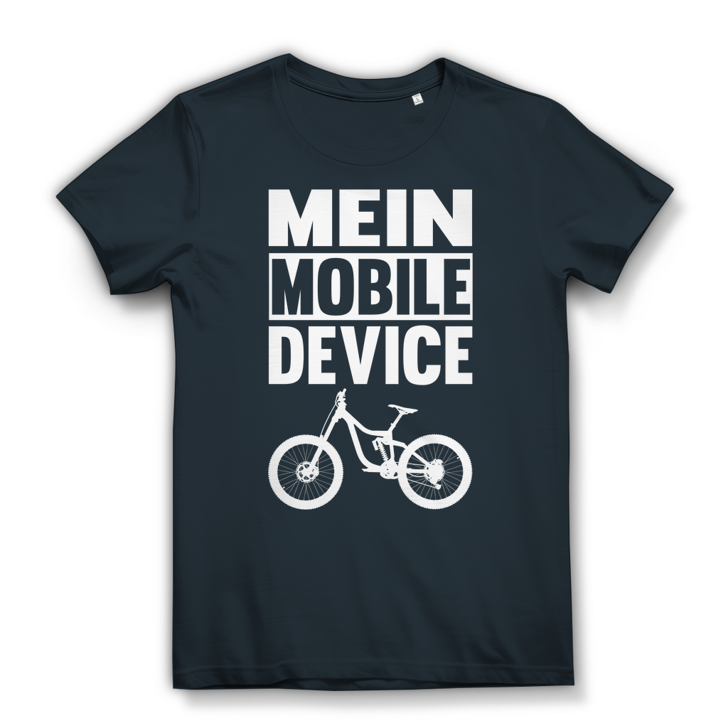 Lustiges Damen Bio T-Shirt Mein Mobile Device Fahrrad Mountainbike Bikerin Fun