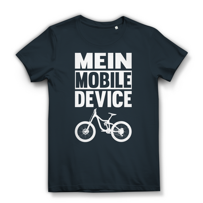 Lustiges Damen Bio T-Shirt Mein Mobile Device Fahrrad Mountainbike Bikerin Fun