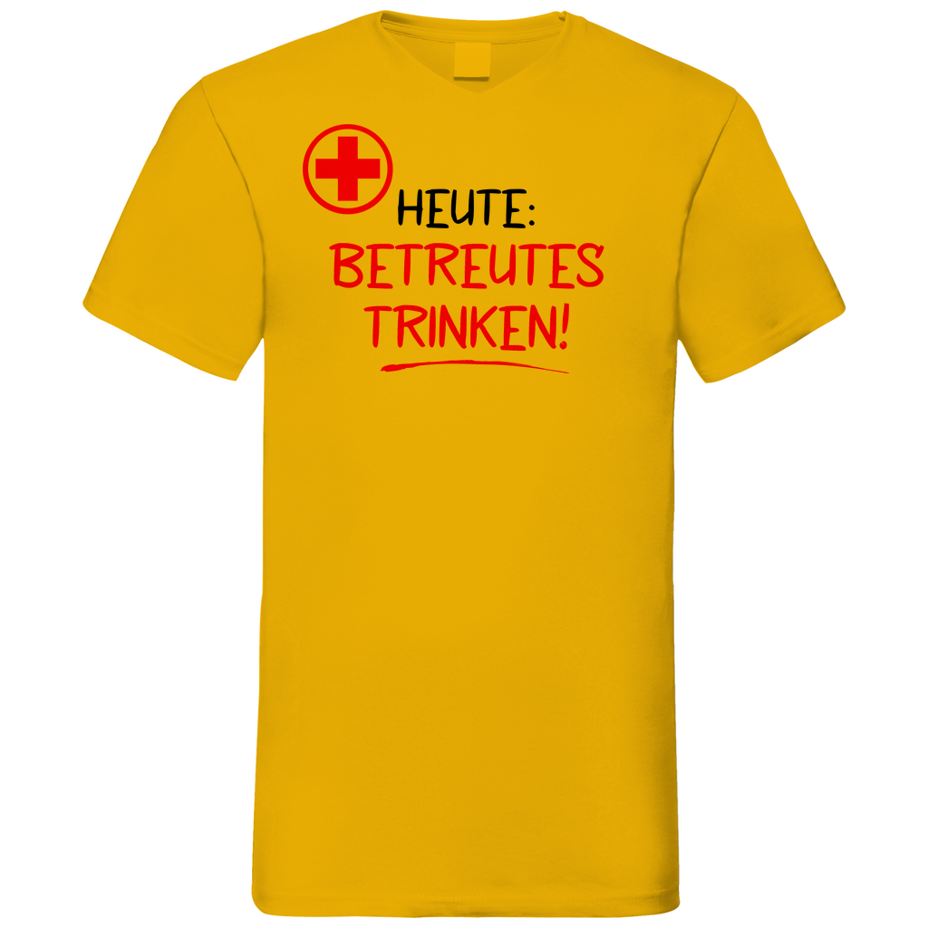 Heute betreutes Trinken! - Herren V-Neck Shirt