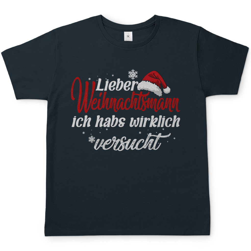 Lieber Weihnachtsmann Partnerlook - ich habs wirklich versucht - Herren Shirt Dark Grey Solid