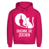Herren Premium Bio Hoodie Erkenne Die Zeichen Katze Katzenliebhaber Magenta Pink